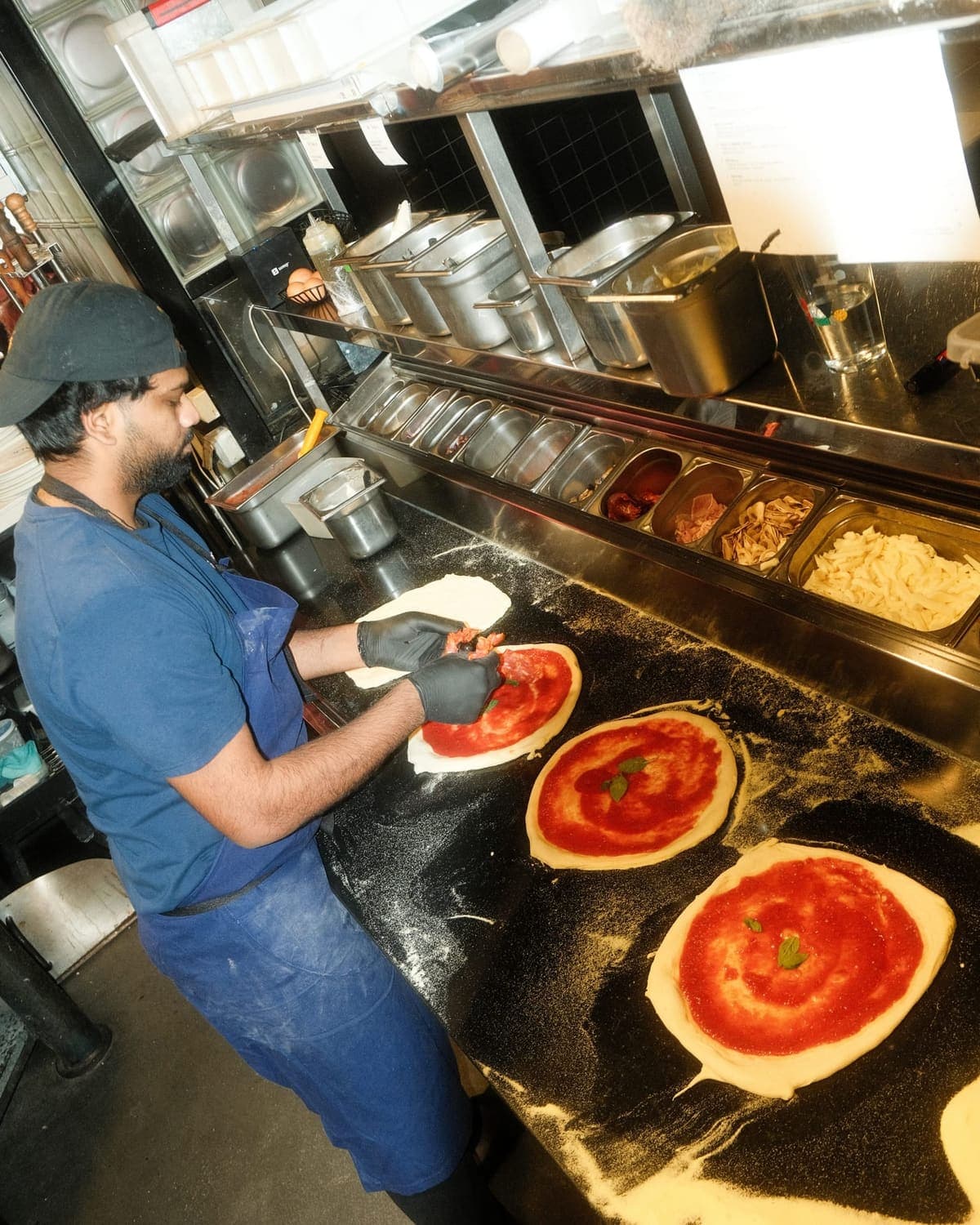 Pizzas assemblées